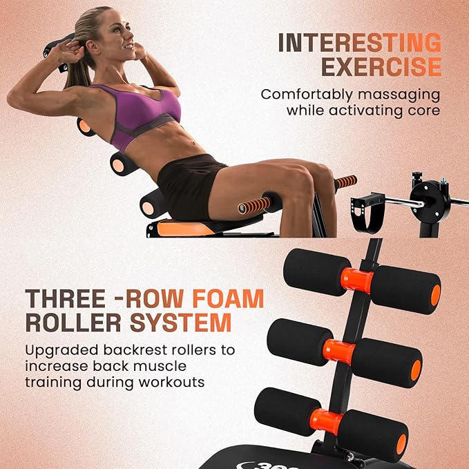 Ab Machine, Adjustable Ab Workout Equipment at Home Gym, Foldable Ab Trainer Machine for Core Strength Training with LCD Display
