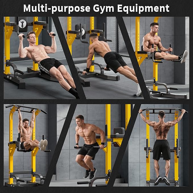 SogesHome Adjustable Pull Up Bar & Dip Station, Heavy Duty 330LB Capacity Multifunctional Home Gym Fitness Equipment for Strength Training, Push Up Stand for Arm, Back, Core & Full Body Workout