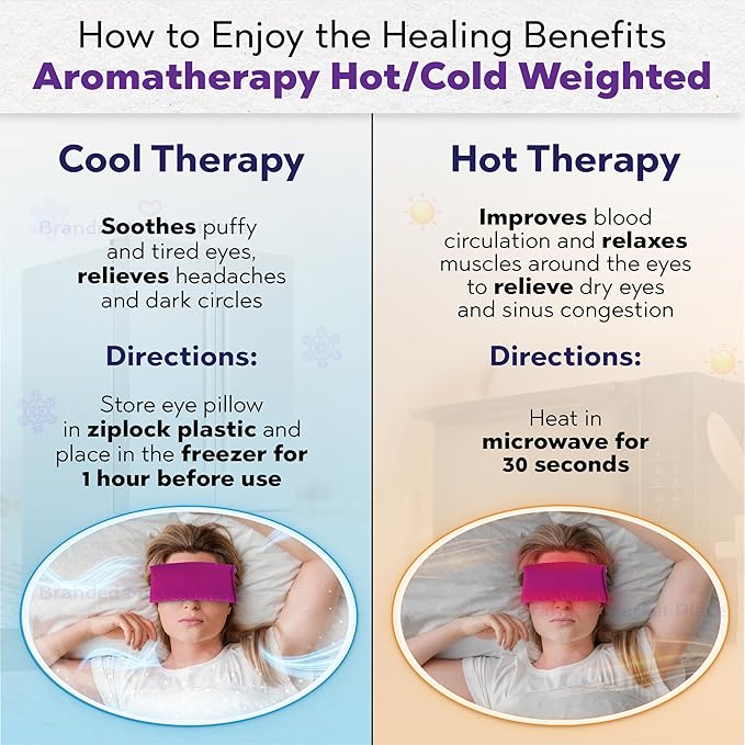 The Asli Co. [7 Packs] 2 in 1 Hot & Cool Therapy Handmade Eye Pillow (Baby Blue) Filled with 100% Natural Organic Flax Seeds & Lavender - Soothing and Calming Scent for Relaxation & Deep Sleep