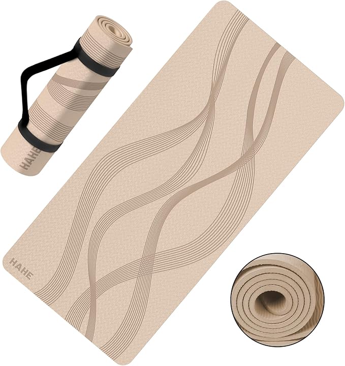 Yoga Mat High Density Exercise Mat, 76"x32"x0.27"Thick Wide & Large Yoga Mat for Women Men, Professional POE Workout Mat for Yoga, Pilates, Fitness & Stretching