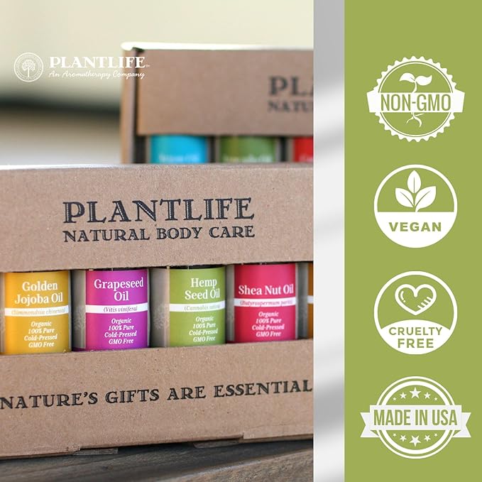 Plantlife Body Oil Base Carrier Oil - Cold Pressed, Non-GMO, and Gluten Free Carrier Oils - for Skin, Hair, and Personal Care - 4 oz
