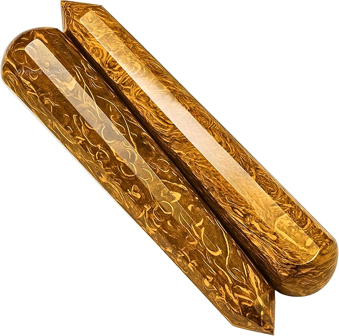 Amazing Gemstone Mariyam Jasper Crystal Wand Massage Stick - Pelvic Wand Gua Sha for Adults - Crystals and Healing Stones Massage Wands for Adults Gifts (Pointed)