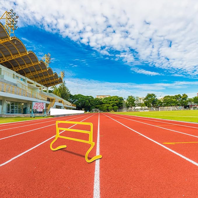 Cabilock Football Agility Training Set Adjustable Height Hurdles for Athletes, Foldable Yellow Soccer Speed Training Equipment for Agility and Plyometric Practice