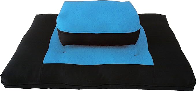 D&D Futon Furniture Zabuton Zafu Set, Yoga, Meditation Seat Cushions, Kneeling, Sitting, Supporting Exercise Pratice Zabuton & Zafu Cushions. (Turquoise)