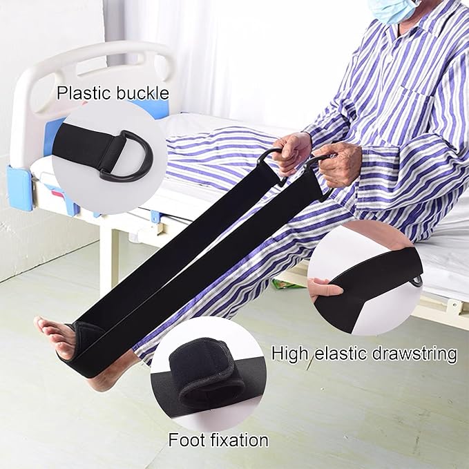 Stretching Strap Yoga Strap: Foot Drop Fascitis Plantar Ankle Training Belt, Foot Drop Exercise Strap, Professional Elastic Exercise Bands for Knee, Hips, Hamstrings