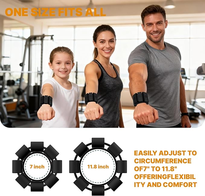 Adjustable Wrist Weights for Women Men, Leg Weights for Women 0.75lb-1lb-1.3lb Each for Walking, Yoga, Dance, Barre, Gym