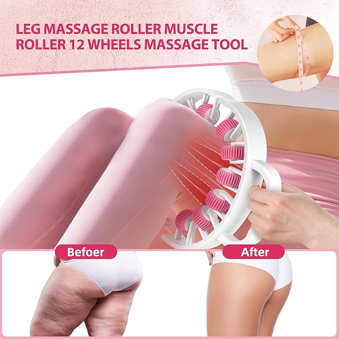 Docemel Lymphatic Drainage Massager Roller–Fascia Blaster Tool for Legs,Thighs,and Calves –Deep Tissue Body Sculpting and Anti-Cellulite Massager Tool