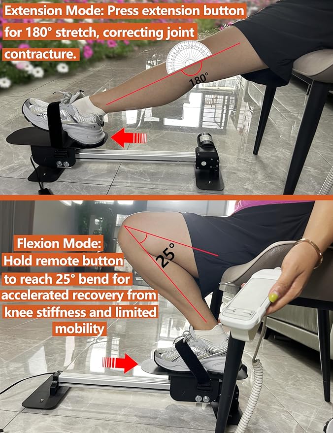 FSA/HSA Eligible Electric Knee Glide for Knee Replacement Recovery Aids Kit Knee Therapy Exercise Strengthening Equipment for PCL ACL MCL Knee Surgery Before and After White