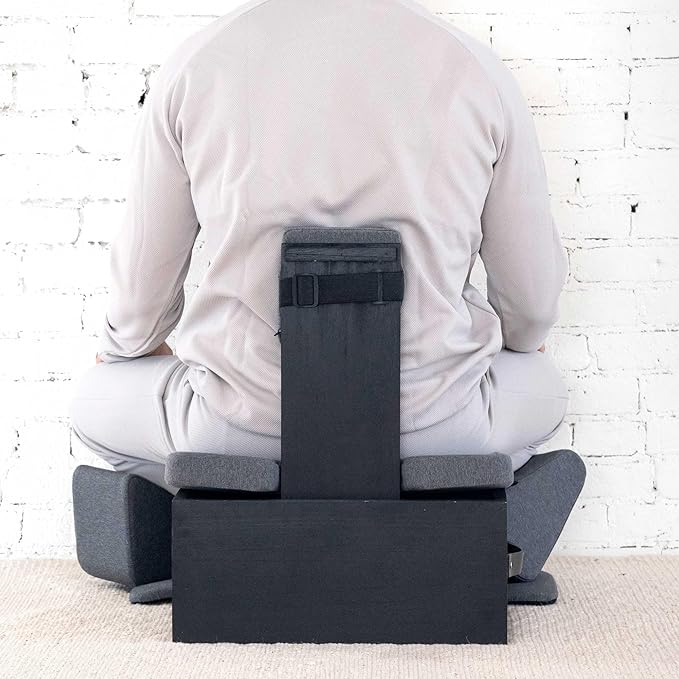 Ungloo Floor Meditation Chair with Back Support | Posture Seat with Padded Leg Wedges, Foot Pad and Supportive Backrest | Portable Lightweight Meditation Floor Chair