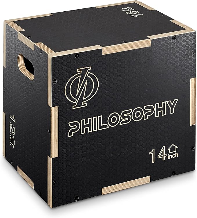 Philosophy Gym 3 in 1 Non-Slip Wood Plyo Box- Jump Plyometric Box for Training and Conditioning