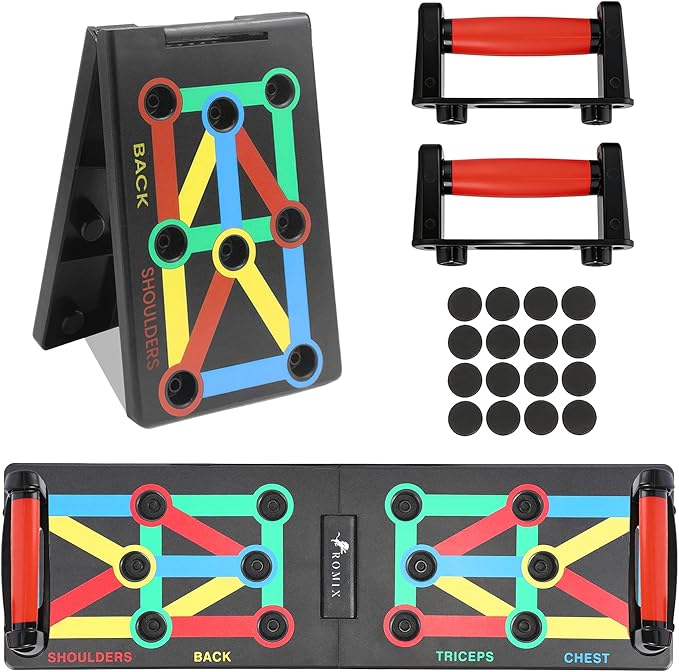 ROMIX Push Up Board for Men, Foldable Push Up Board, Multifunctional Pushup Stand, Muscle Board Rack Professional Strength Training Equipment for Man and Women at Home Gym Chest/Back/Abs Training