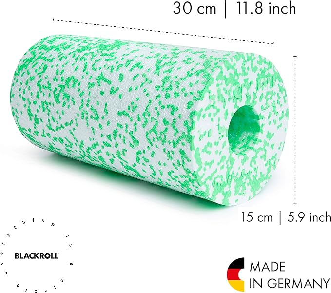 BLACKROLL - MED or MED 45 Foam Roller, Ideal for Myofascial Trigger Point Release and Back Massage, for Yoga, Exercise, Pilates, and Home Gym Workouts and Muscle Recovery, White/Green