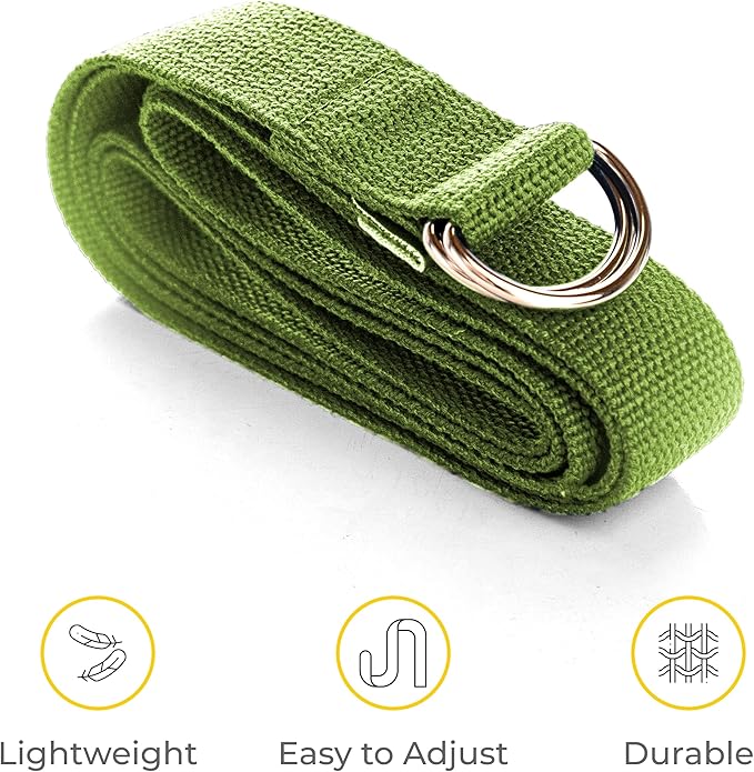 Sunshine Yoga 10-Pack Yoga Strap, 8-Foot Yoga Straps With Anti-Slip D-Ring Buckle, Adjustable Leg Stretching Strap, Exercise Stretch Strap for Muscle and Hamstring Stretch