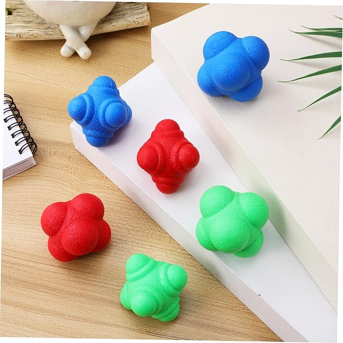 Happyyami 6Pcs Reaction Balls for Agility Training Durable Bouncing Balls for Reflex Coordination Improvement Versatile Sports Training Equipment for All Ages
