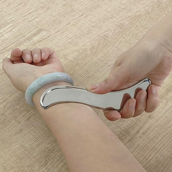 BYYDDIY 6.3 inch Stainless Steel Gua Sha Muscle Scraper Tool,Scar Tissue Tool,Physical Therapy Tools,Muscle Scraping Tool,Guasha Massage Scraper,IASTM Tools (S.S-1)