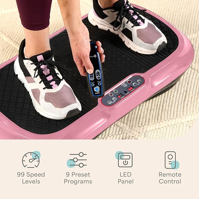 Lifepro Waver Vibration Plate Exercise Machine for Lymphatic Drainage, Muscle Activation, Full-Body Workout Vibrating Platform with Loop Bands, Fitness Equipment for Strength Toning & Fat Loss