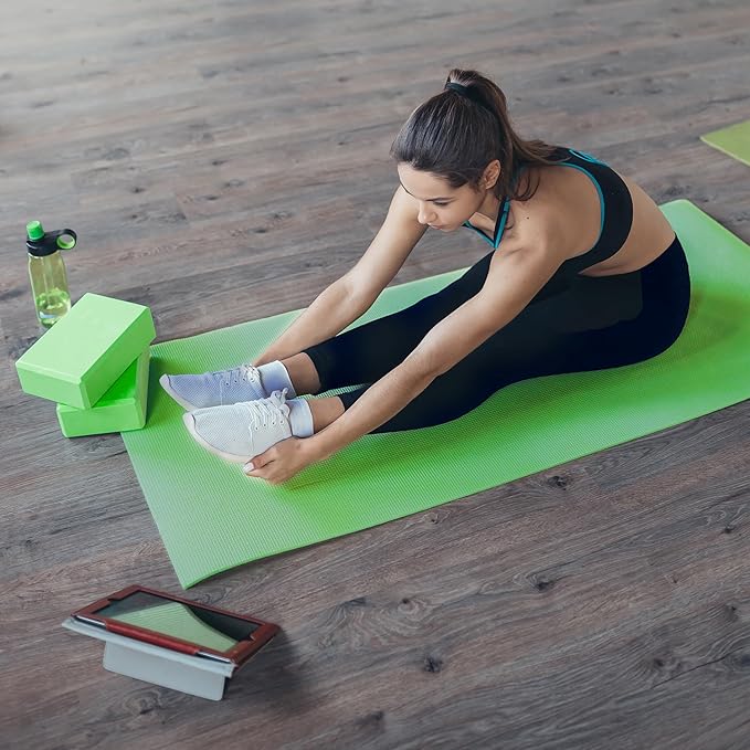 BalanceFrom 7-Piece Yoga Set with 71x24x0.5 Inches Extra Thick Mat and Carrying Sling – Includes 2 Blocks, Stretch Strap, 2 Towels, and Knee Pad for Home, Studio, and Gym Workouts
