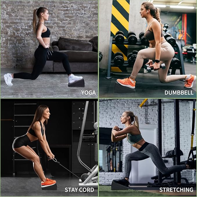 Teamaze Slant Board for Calf Stretching, 6 Packs Adjustable Angles Non-Slip Rubber Slant Board,Squat Wedge Stretcher Equipment for Physical Therapy Home Exercise,Calf Stretch Wedge Improve Lower Leg