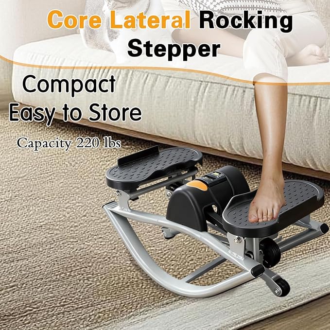 Rock Stepper Side-to-Side for Knees and Joints, Portable Home Workout Use Step Fitness Machines,Core Lateral Rocking Machine for Legs, Glutes, Absz, Low-Impact Lateral Steppers