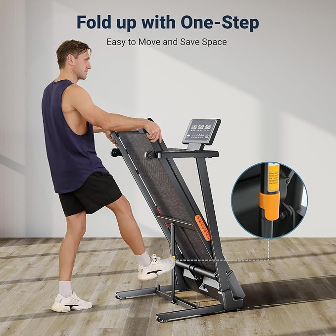 THERUN Treadmill with Incline, Incline Treadmill, Brushless Motorized Treadmills for Quiet Running