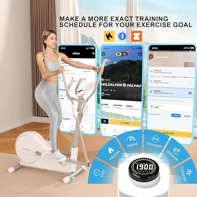 Elliptical Training Machines,Elliptical Exercise Machine for Home with Hyper-Quiet Magnetic Driving System, Elliptical Trainer/330 LBS Loading Capacity