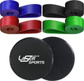 Laser Sports Dual‑Sided Exercise Sliding Discs with 4 Resistance Bands & Storage Bag – Core Sliders for Ab Workouts, Strength Training, Home Gym Fitness, Physical Therapy & Low‑Impact Exercise