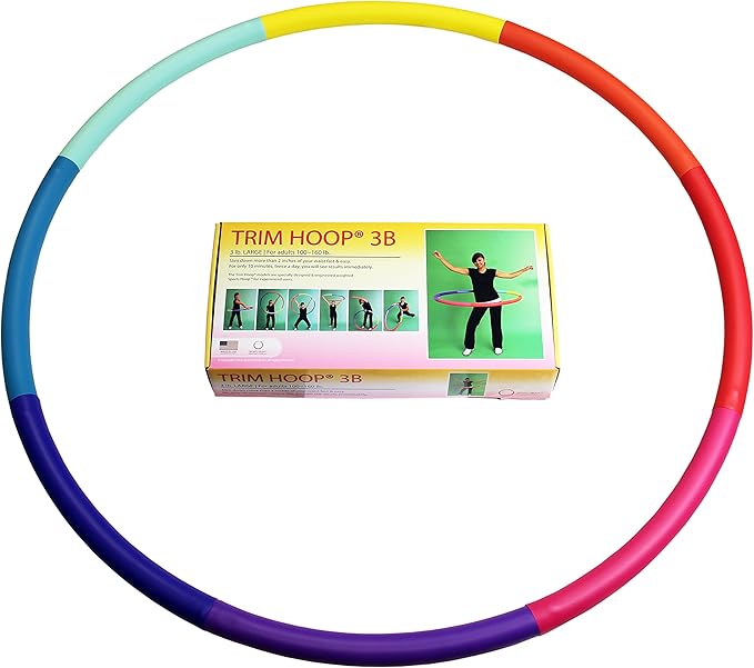 Weighted Hula Hoop, Trim Hoop 3B (3 lb)/4B (4 lb) - Large, Weight Loss Fitness Sports Hoop with No Wavy Ridges (Rainbow Colors)