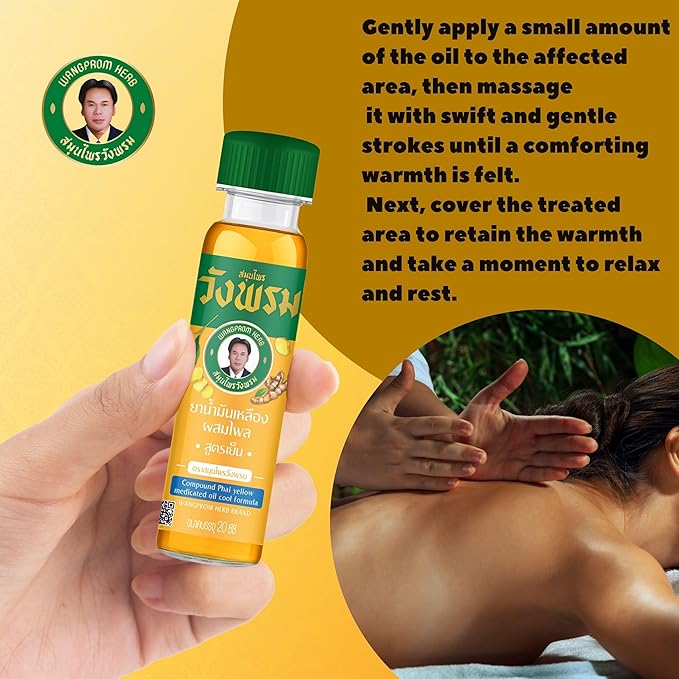 Herbal Massage Oil, Soothing Blend for Relaxation, 20cc (Pack of 3) (Yellow)