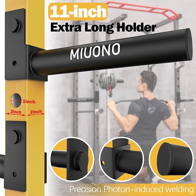 Weight Plate Holder, Weight Rack Storage for 2x2 Power Rack Attachments with 1-inch Hole, 11" Extended Bar for Olympic Weight Plates (4 Pack)