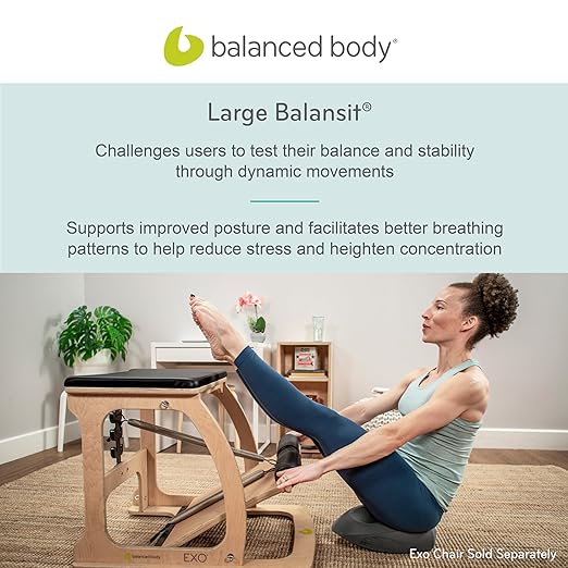 Balanced Body Balansit, Balancing Seat Cushion for Pilates Workouts, Posture Control, and Core Strength, Pilates Equipment for Home or Pilates Studio Use, Large (75+ kg)