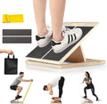 Adjustable Wooden Slant Board for Calf Stretching & Hamstring Flexibility – Professional Incline Calf Stretcher for Home Gym, Squats, Mobility & Rehab with Carry Bag, Loop Band & 2 Sand Papers