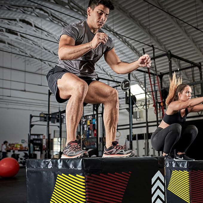 GarveeLife Plyometric Jump Box, Heavy-Duty Steel Plyo Boxes with Rubber Pad for Home Gym, Jump Platforms Step Up Box, Jump Trainers Conditioning Strength Training with Sizes 12", 18", 24", 30"