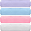 Breling 4 Pack 72" x 24" Hot Yoga Towel Non Slip Microfiber Mat Towel Sweat Absorbent Soft Pilates Mat Essentials for Hot Yoga Pilates Exercise(Purple, Pink, Blue, White)