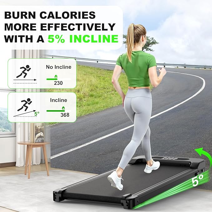 Incline Walking Pad with Handle Bars, 3.5HP Foldable Portable Treadmills for Home Office, Low Noise <40dB Under Desk Treadmill with 330LB Capacity, Wide Running Belt with Remote Control & LED Display