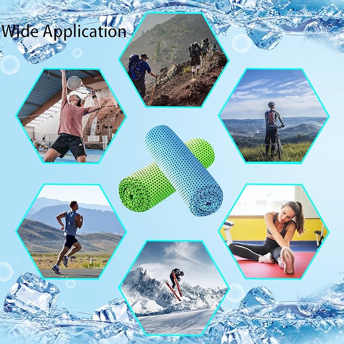 90Pack Cooling Towels for Neck and Face (40"x12"), Ice Microfiber Cooling Towels Bulk for Workout Cooling Neck Wraps Sweat Towels for Gym Yoga Golf Running Sport