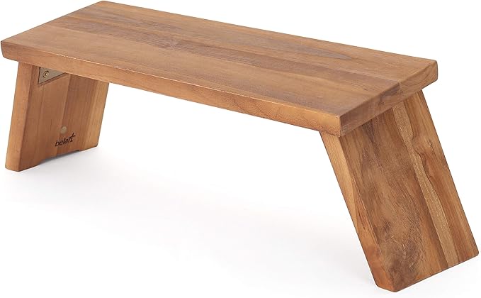 Teak Meditation Bench - Meditation Seat - Meditation Stool - Kneeling Meditation Chair - Portable Folding Meditation Bench - Seiza Yoga Meditation Bench - Prayer Bench (Teak)