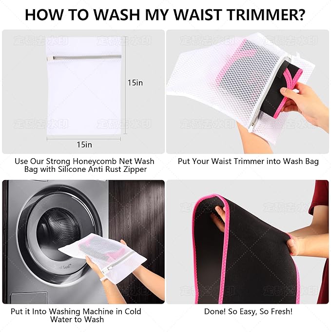 Waist Trimmer Belt – One Size 52″ Fits All Women & Men, Premium Neoprene Sweat Waist Trainer for Workout & Fitness