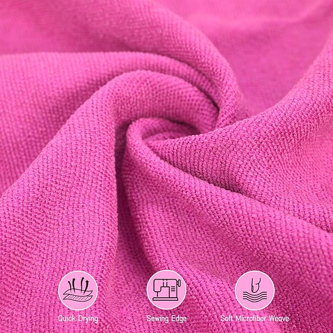 3 Pack Hot Yoga Towels with Plum Blossom Dots, Hot Pink Non-Slip Yoga Mat Towel, Super-Absorbent Soft Suede Microfiber Towel for Hot Yoga, Pilates, Bikram and Exercise Workout(24" x72",Hot Pink)