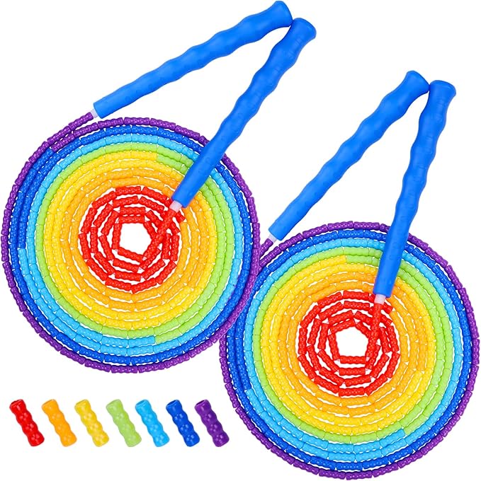 Supertrip Double Dutch Jump Rope Soft Beaded Jump Rope Long Jump Rope 16 FT, Jump Ropes For Women Adult Kids Adjustable Skipping Rope Long Enough for 4-5 Jumpers