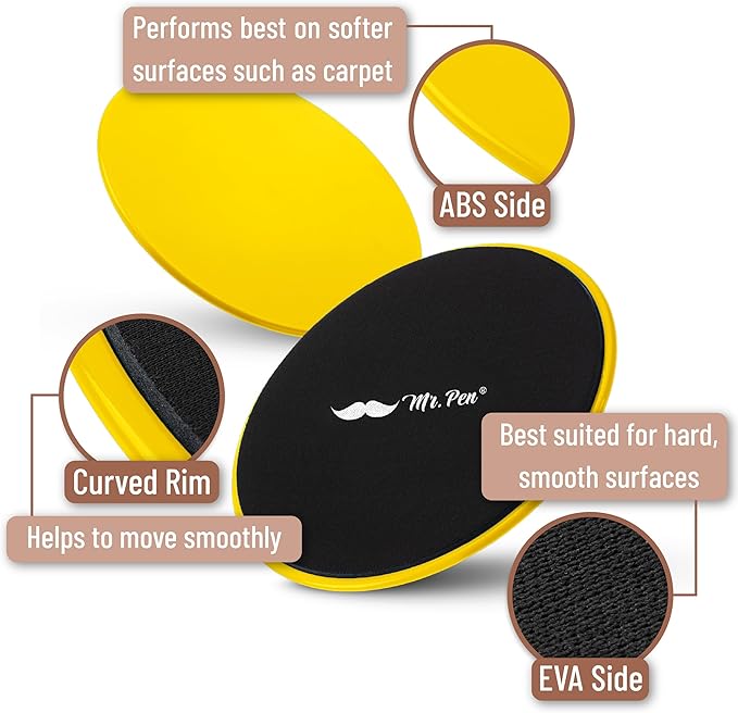 Mr. Pen Core Sliders for Working Out - 2 Pack Dual Sided Workout Sliders Discs