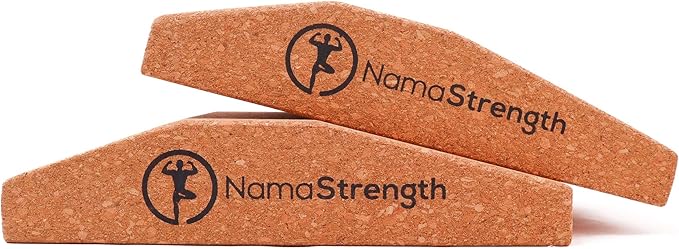 Cork Yoga Wedge Block - Non-Slip Wrist Support, Set of 2