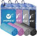 YQXCC Cooling Towels | 4 Pack 47"x12" | Ice Cool for Neck | Microfiber Soft Breathable Chilly | for Yoga, Sports, Golf, Gym, Camping, Running, Fitness, Workout & More Activities