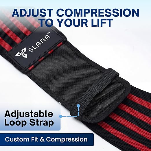 Elbow Wraps for Weightlifting – 40” Long Adjustable Compression - Elbow Sleeves Weightlifting Men with Hook-and-Loop Closure – Support for Heavy Pressing, Strength Training & Lifting Stability