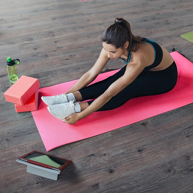 BalanceFrom 7-Piece Yoga Set with 71x24x0.5 Inches Extra Thick Mat and Carrying Sling – Includes 2 Blocks, Stretch Strap, 2 Towels, and Knee Pad for Home, Studio, and Gym Workouts