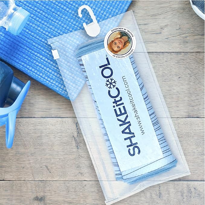 SHAKEitCOOL Original Cooling Towel – Be Cool in Style - Heat Relief, Soft, Lightweight, Sun Protection, Easy Clean - Perfect for Biking, Running, Yoga, Gym, Gardening - Eat My Dust