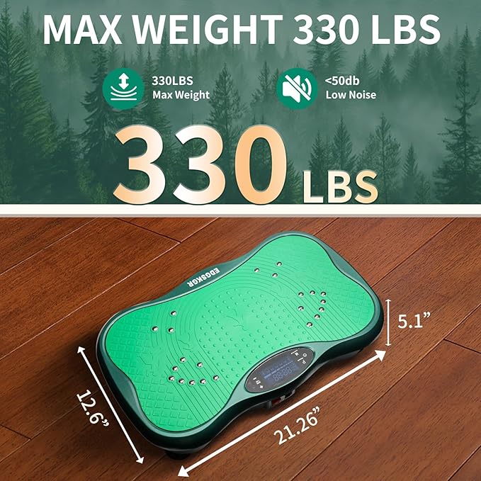 Vibration Plate Exercise Machine for Whole Body Workout, Professional Vibrating Plate with 330lbs Capacity, 5 Preset Programs & Bluetooth for Home Office Lymphatic Drainage & Weight Loss