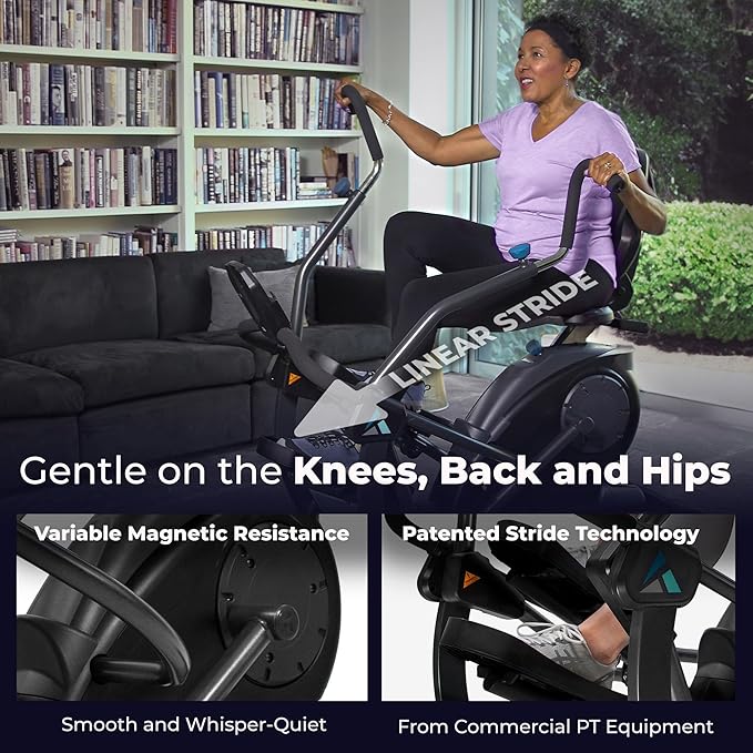 Teeter FreeStep Recumbent Cross Trainer Stepper, Zero-Impact Exercise Bike Alternative w/Patented Physical Therapy Stride, Up to 350lb, Free App w/Trainer Workouts