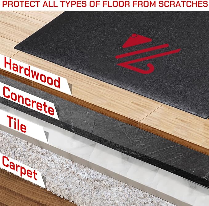 BUCKLOS Treadmill Mat for Hardwood Floors/Carpet/Tile 6mm Thick - Exercise Equipment Mats for Peloton/Nordictrack Indoor Cycling Under Floor/Hard Wood/Concrete Protect
