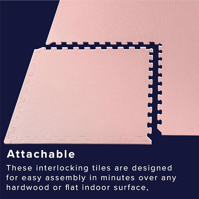 We Sell Mats 3/8" Thick Multipurpose EVA Foam Exercise Floor Mat, Interlocking Tiles, Anti-Fatigue for Home or Gym