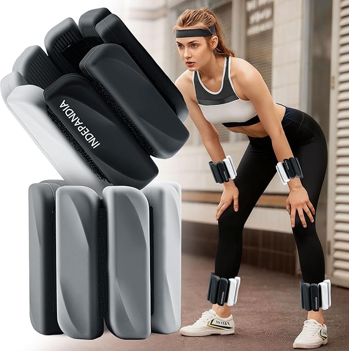 Wrist & Ankle Weights for Women and Men, 2lbs/4lbs Pairs Adjustable Silicone Weighted Bangles for Arm & Leg Workouts, Perfect for Pilates, Barre, Yoga, Walking & Home Fitness 24055